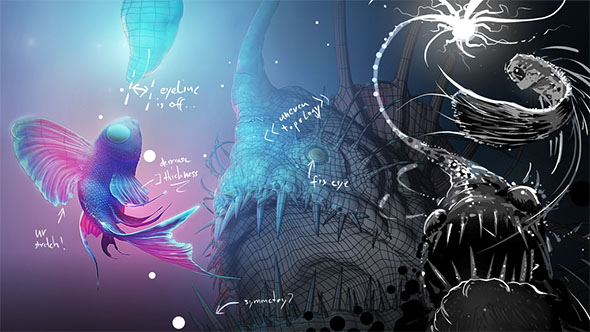 Blender概念艺术精美深海鱼怪制作流程视频教程