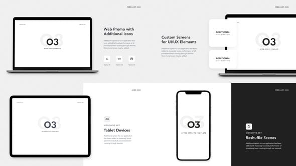 AE模板-电脑笔记本模型应用程序演示宣传 O3 – Website Promo