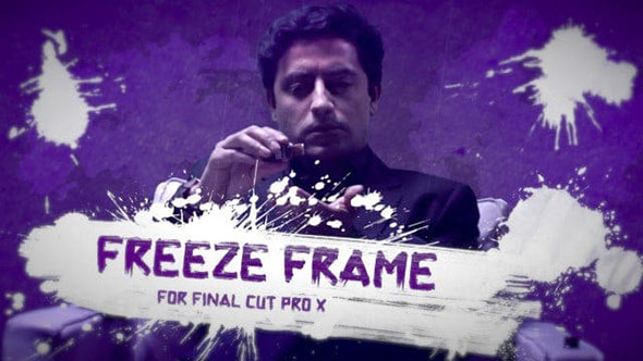 FCPX插件-6组帧冻结定格水墨笔刷标题介绍片头