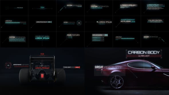 AE模板-科技感箭头脚注呼叫指示线文字标题排版动画