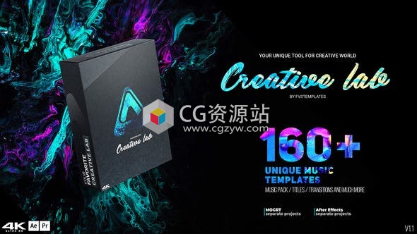 AE脚本+PR脚本-160+强大创意音乐模板文字标题转场精彩视频包装预设-图片1