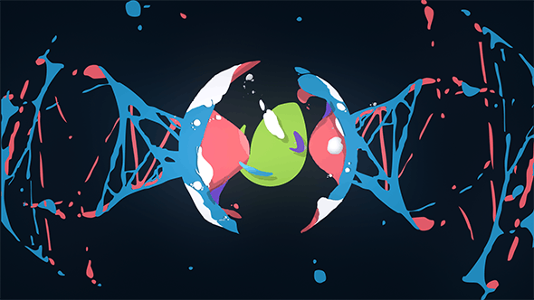 AE模板-色彩鲜艳流体图形卡通Logo动画