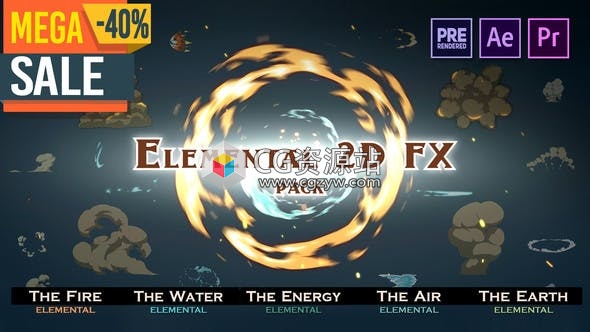 视频素材/AE脚本/PR脚本-1000组动漫卡通Flash风格二维MG动画元素工具包