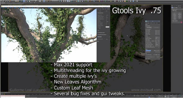 藤蔓生长3ds Max插件 Gtools Ivy Generator v0.79