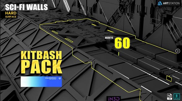 110个科幻军事围墙地板面板3D模型