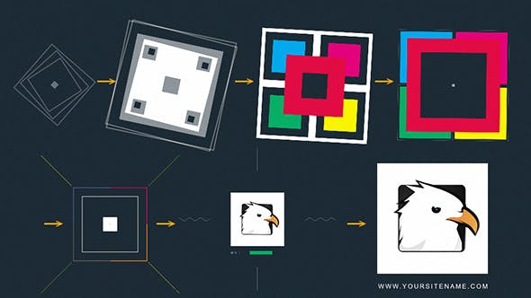 AE模板-多彩艺术图形Logo动画 Art Logo