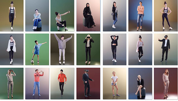 458组C4D高质量三维人物角色扫描级3D模型-图片1