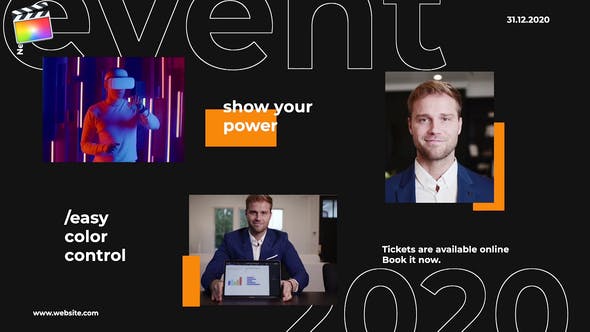 FCPX插件-20个独特现代标题场景视频包装片头