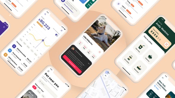 AE模板-移动样机应用演示iphone手机APP宣传动画