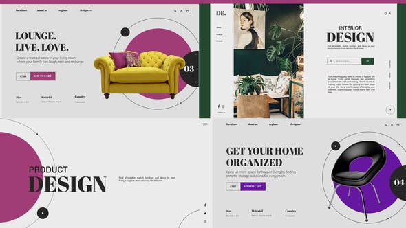 AE模板-设计感家具室内介绍图片展示动画