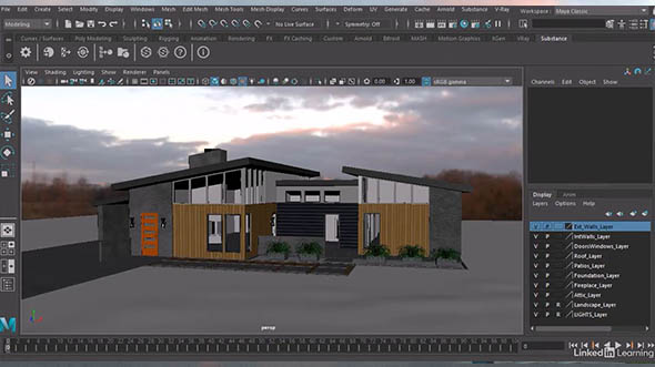 Maya室内外建筑渲染创建自己的自定义材质阿诺德教程+英文字幕