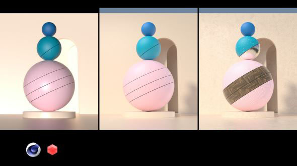 Redshift灯光材质纹理贴图C4D教程