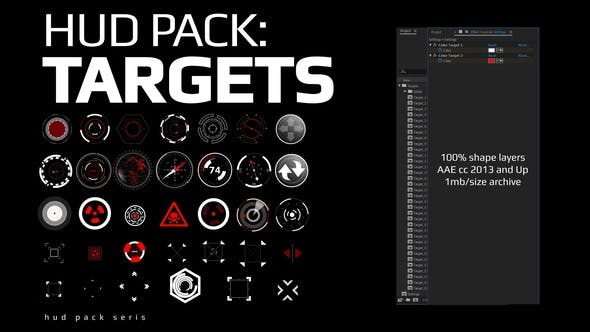 AE模板-科技感目标点动画 Hud Pack – Targets