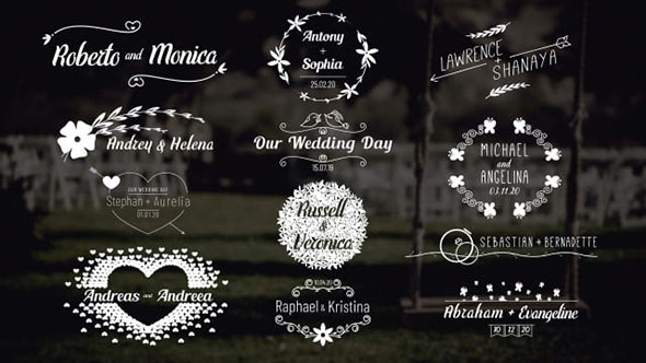 FCPX插件-12个4K婚礼标签文字标题动画