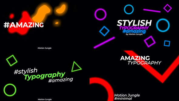 FCPX插件-6组霓虹灯文字标题动画 Typography