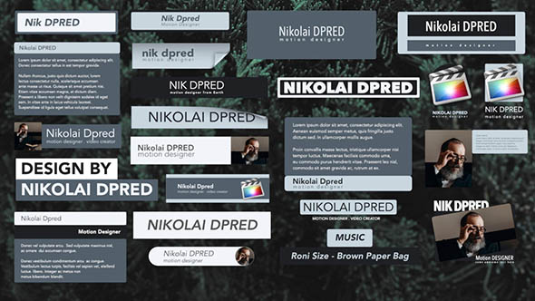 FCPX插件-25组基本简洁文字标题字幕条动画