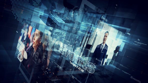 AE模板-科技感每日新闻简报事件访谈栏目包装