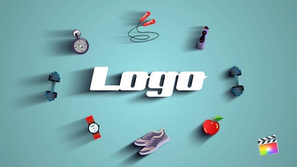 FCPX插件-健身房健身运动logo动画片头