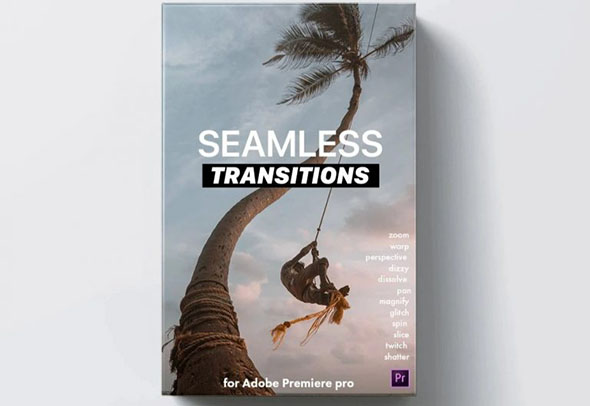 PR模板-400个无缝过渡飞过毛刺故障平移放大音效视频转场预设