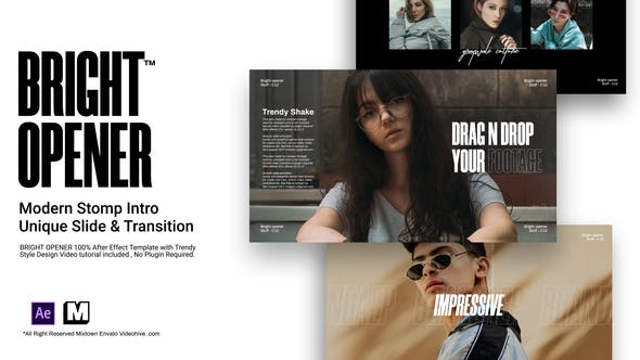 AE模板-时尚时装城市Vlog视频节奏感快闪文字片头