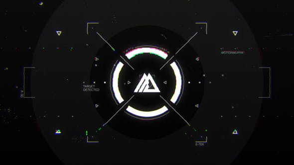 AE模板-科技感HUD标志Logo动画 Glitch HUD Logo