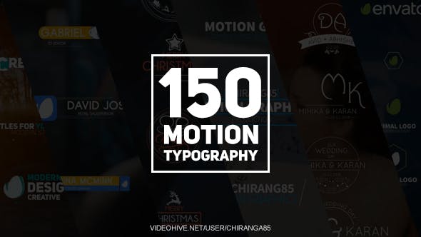AE模板-150个现代简洁标题排版字幕条动画 Motion Typography