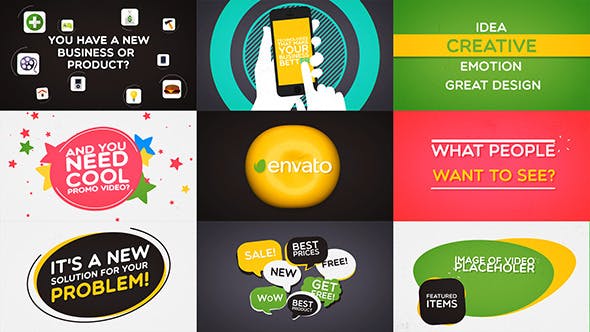 AE模板-卡通气泡产品促销文字介绍宣传