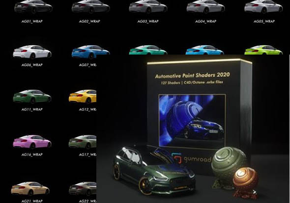 C4D Octane渲染器汽车车漆材质预设orbx格式-图片1