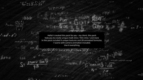 AE模板-科学公式粉笔手绘图元素动画 Science Chalk Hand Drawing Pack