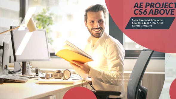 AE模板-干净时尚图形视差商务公司包装宣传片头+背景音乐