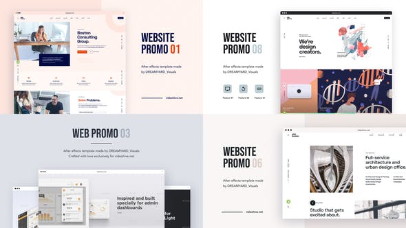 AE模板-简洁网站宣传展示动画 Rubik – Website Promo