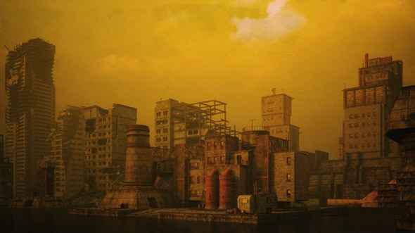 未来废墟城市场景模型 (3DS MAX格式)