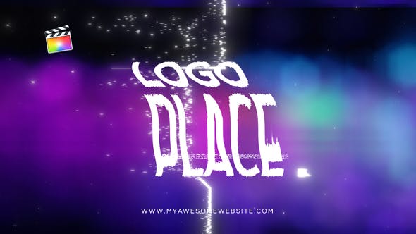 FCPX插件-复古科幻故障散景扭曲标志Logo动画 Glitch Bokeh Logo Intro