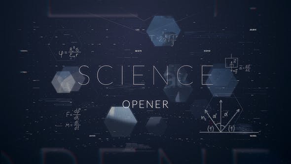 AE模板-科技感数学元素图片视频展示介绍开场 Science Opener
