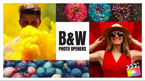 FCPX插件-10组抽象照片Logo切换快速展示动画