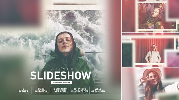 AE模板-唯美情人节婚礼多照片回忆相册片头 Opener Slideshow
