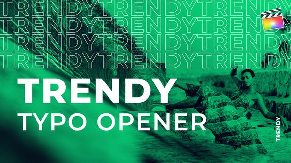 FCPX插件-时尚快节奏文字标题排版图片宣传片头 Trendy Typo Opener