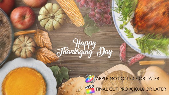 FCPX插件-感恩节家庭照片木框相册片头 Thanksgiving Special Promo
