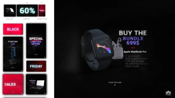 AE模板-社交媒体在线促销产品推广文字动画 Sale Event