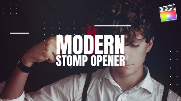 FCPX插件-创意快节奏业务产品推广图片文字快闪片头 Modern Stomp Opener