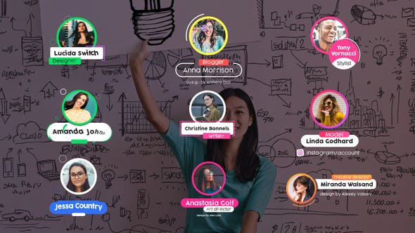 FCPX插件-现代多彩头像文字标题介绍动画 Design Titles Pack