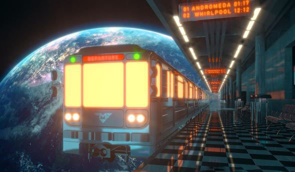 Redshift太空列车场景渲染C4D教程+英文字幕