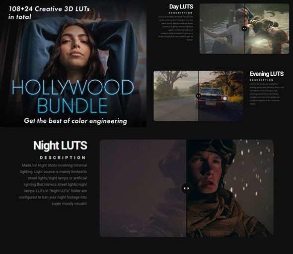 132个好莱坞电影视频LUTS调色预设 AE/Pr/FCPX/达芬奇/PS