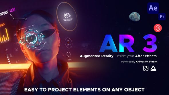 AE脚本-500+AR预设发光描边图形标注Emoji元素工具包 AR Tools V3破解版