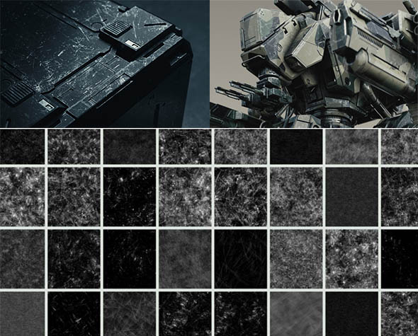 GSG 50张4K表面划痕凹痕斑点磨损纹理贴图素材-图片1