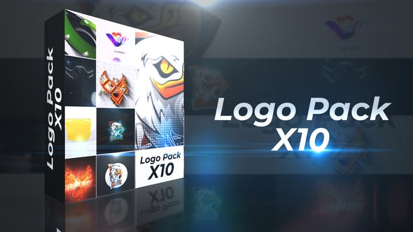 AE模板-10组4K三维商务简洁Logo动画 Logo Reveal Pack X10