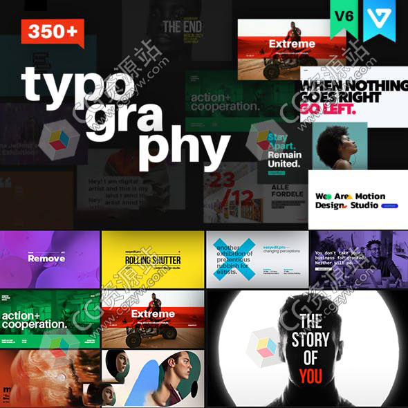 AE脚本-350组创意文字标题字幕条排版背景动画V6.1-图片1