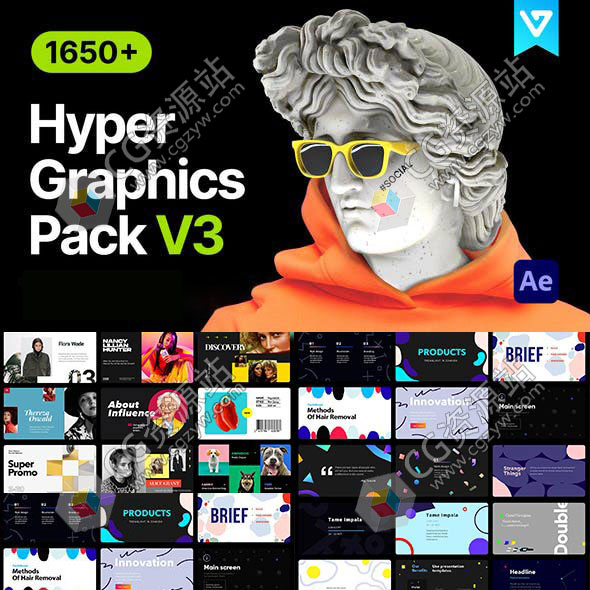 AE+PR脚本-1650+图形包信息数据指示线背景Logo文字图片排版字幕条视频包装元素动画包V3-图片1