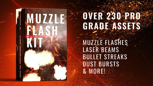 AE模板-230组闪光子弹轨迹弹道瞄准开枪激光特效 Real Muzzle Flash Kit
