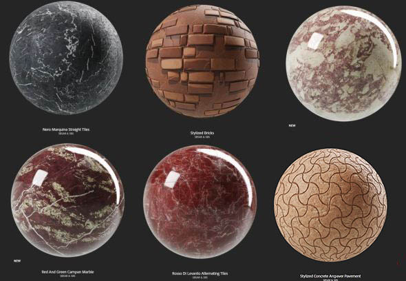 66组大理石瓷砖地砖Substance笔刷材质预设 sbsar文件格式 24